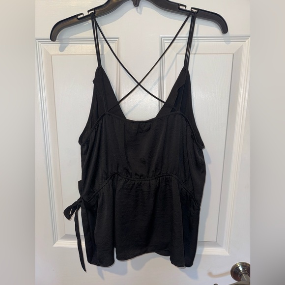 Express Black Silk Blouse with Crisscross Back - Picture 4 of 4